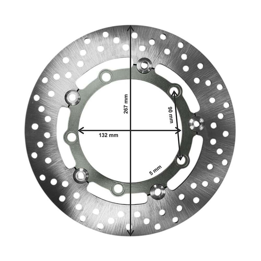 UNİVERSAL 267 mm X 132 mm X 5 mm SPOR ÖN DİSK FÜME