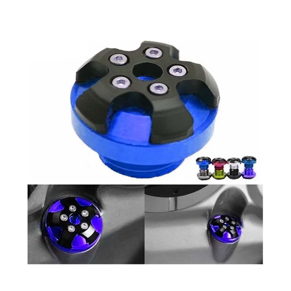 UNİVERSAL MOTOR YAĞ KONTROL KAPAĞI DEKORATİF MAVİ