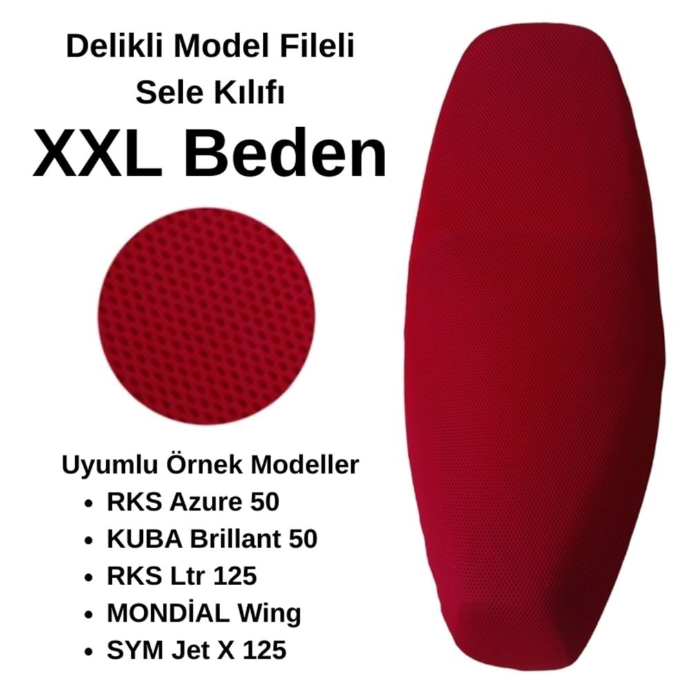 SCOOTER SELE KILIFI FİLE KIRMIZI XXL BEDEN