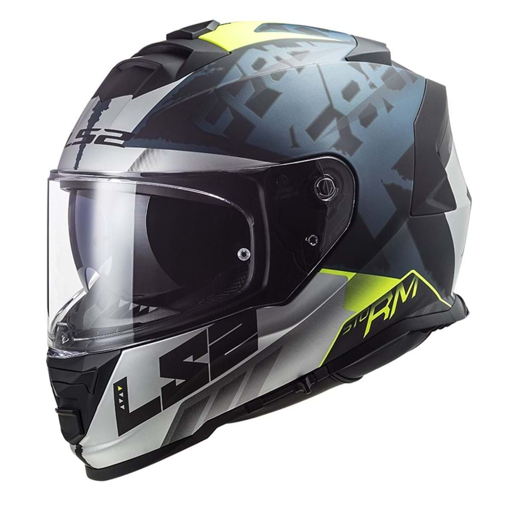 KASK LS2 STORM (XL) (MAT SİYAH-GRİ-COBALT)