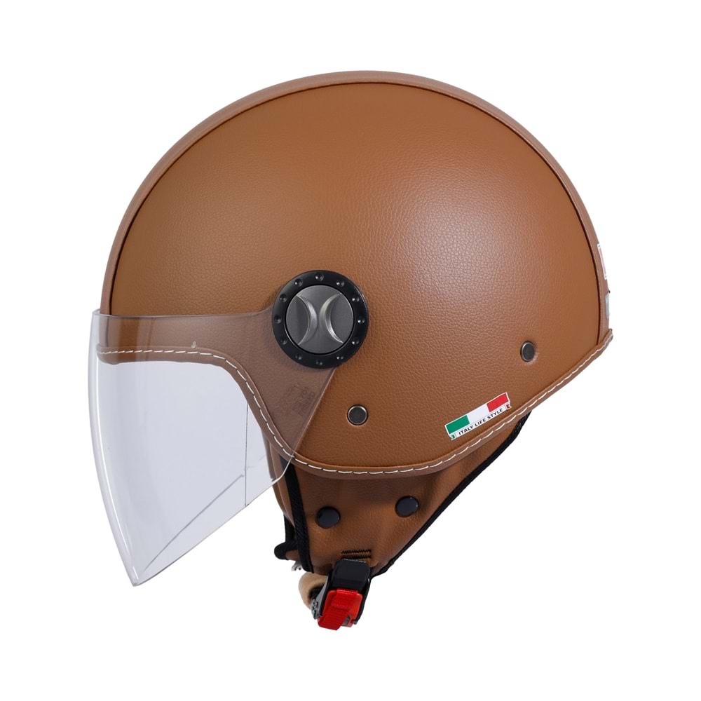 SWAY SW 701 Brown Leather Yarım Kask M