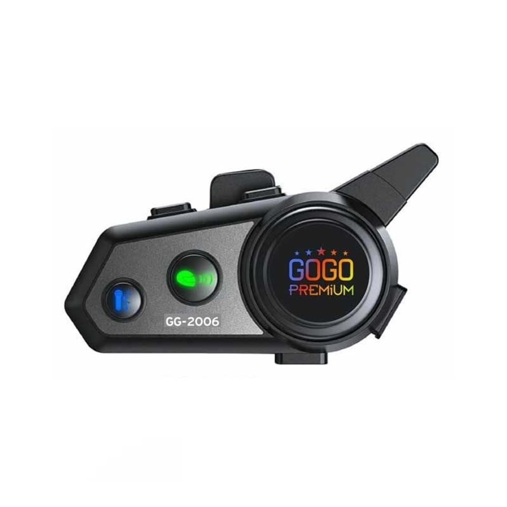 UNİVERSAL MOTOSİKLET KASK İNTERCOM BLUETOOTH RGB IŞIKLI 1 KM MENZİL GG-2006