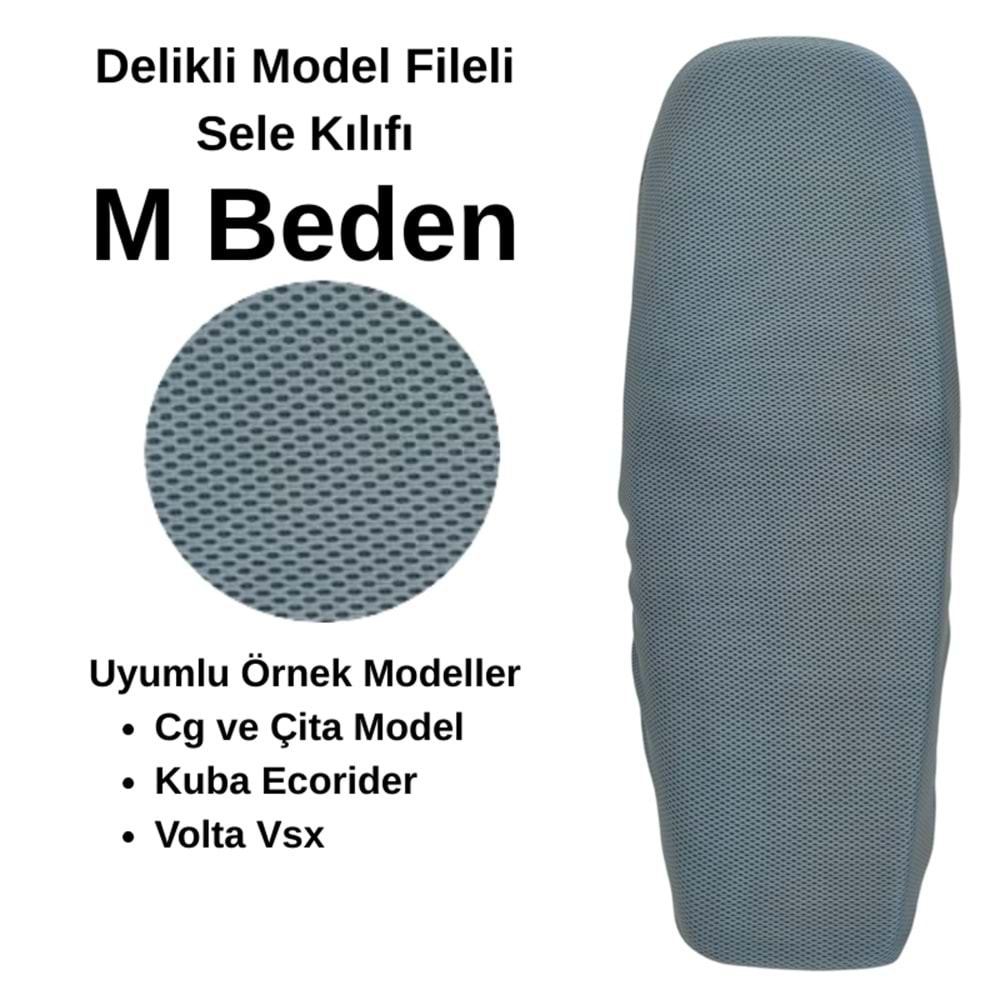 MOTOSİKLET SELE KILIFI FİLE GRİ M BEDEN