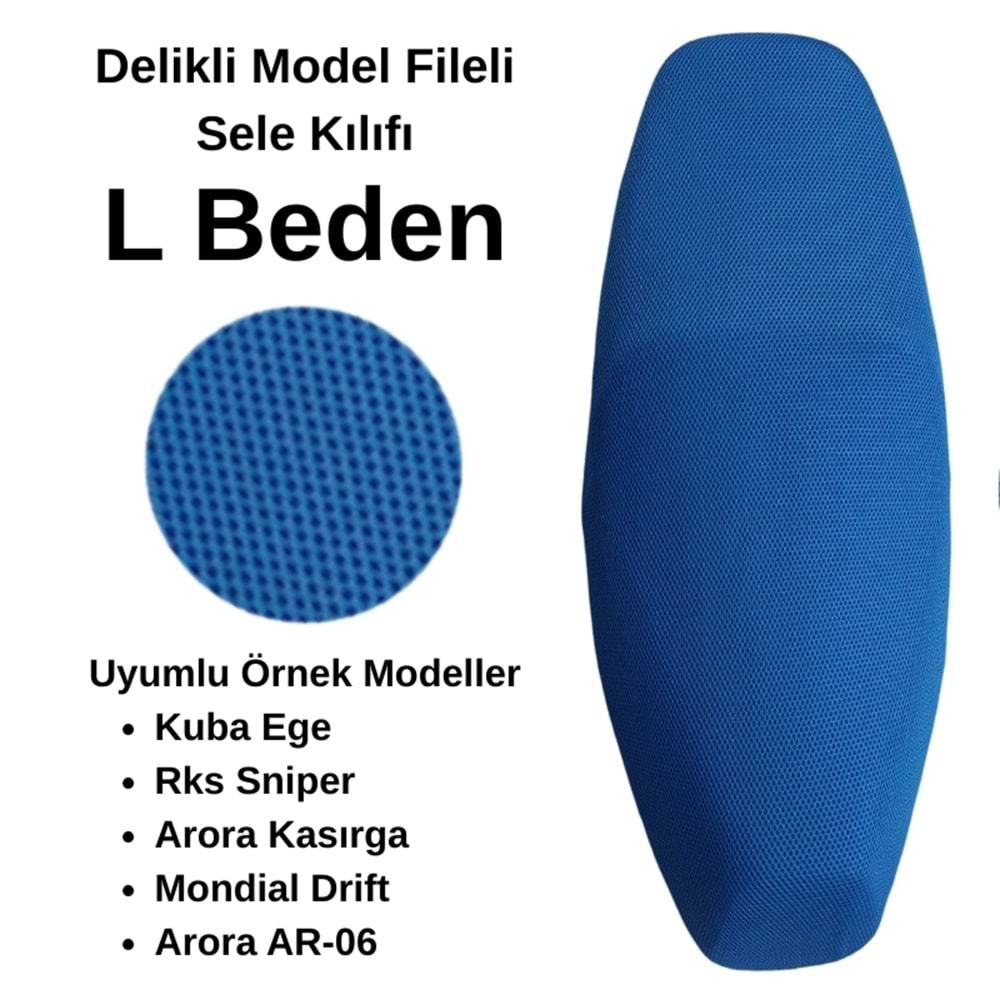 MOTOSİKLET SELE KILIFI FİLE MAVİ L BEDEN