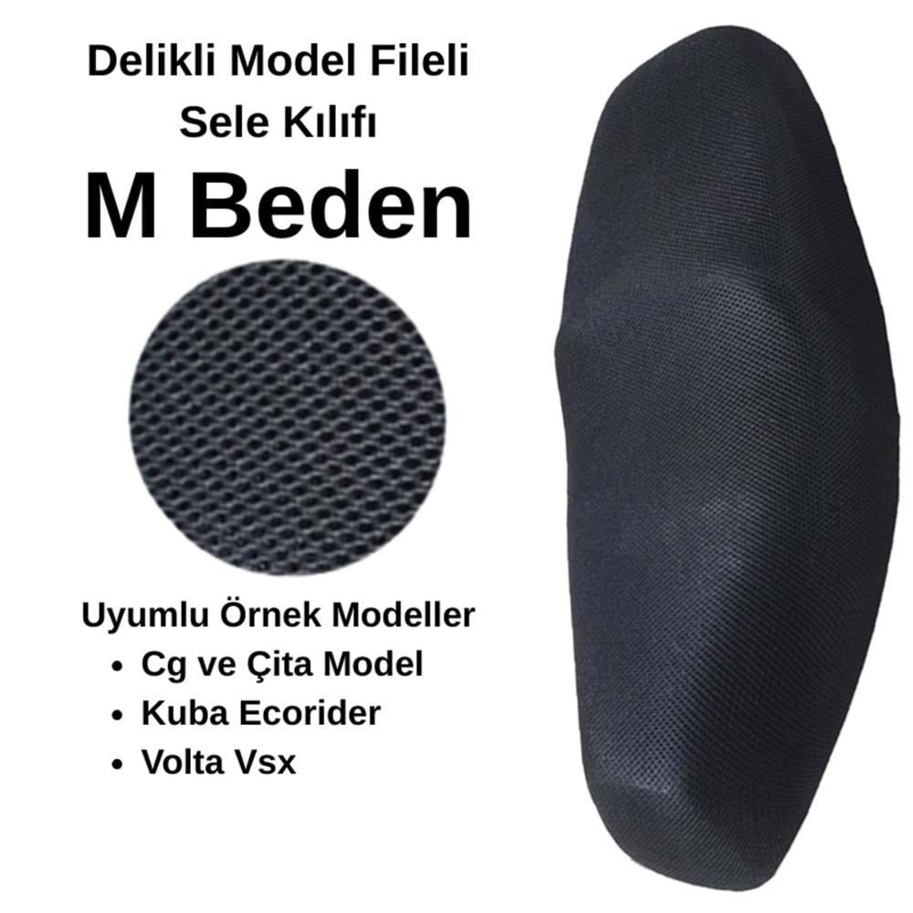 MOTOSİKLET SELE KILIFI FİLE SİYAH M BEDEN