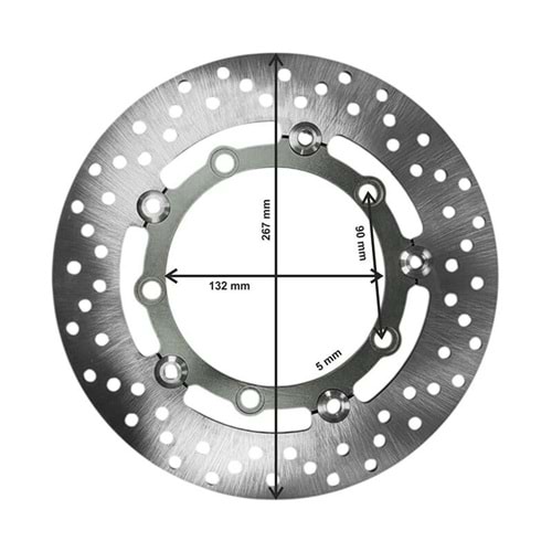 UNİVERSAL 267 mm X 132 mm X 5 mm SPOR ÖN DİSK FÜME