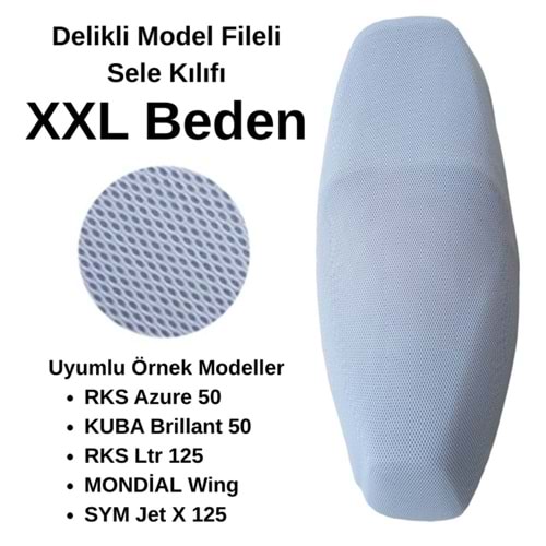 SCOOTER SELE KILIFI FİLE BEYAZ XXL BEDEN