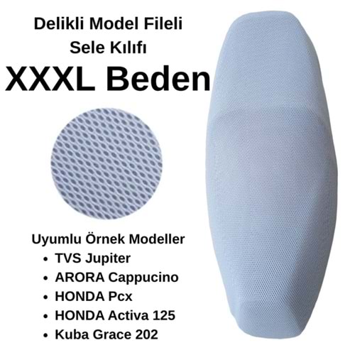 SCOOTER SELE KILIFI FİLE BEYAZ XXXL BEDEN