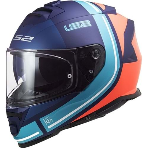 KASK LS2 STORM SLANT (M) (MAT MAVİ-TURUNCU)