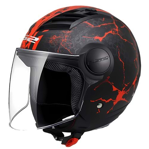 KASK LS2 AIRFLOW SNAKE (XL) MAT SİYAH-KIRMIZI