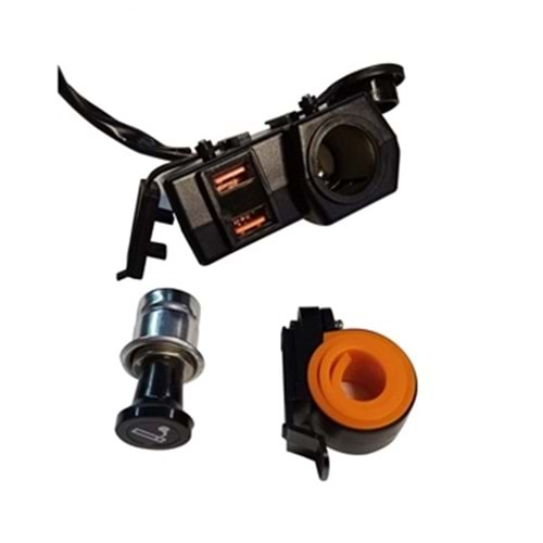 MOTORSİKLET ÇAKMAKLIK VE TELEFON ŞARZ ALETİ(USB)