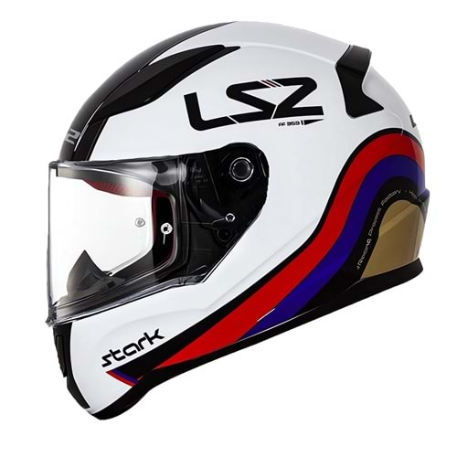 KASK LS2 RAPID STARK BEYAZ-KIRMIZI-MAVİ KASK (XXL)