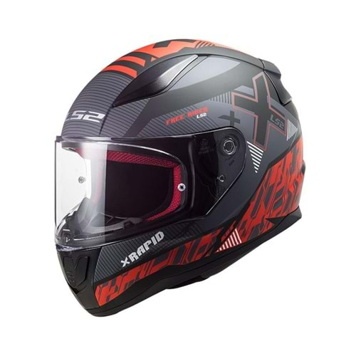 KASK LS2 RAPID XTREET MAT SİYAH-KIRMIZI (XL)