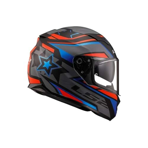 KASK LS2 STREAM EVO FAST (XXL) SİYAH-KIRMIZI-MAVİ