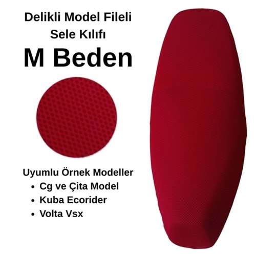 MOTOSİKLET SELE KILIFI FİLE KIRMIZI M BEDEN