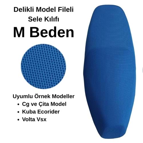 MOTOSİKLET SELE KILIFI FİLE MAVİ M BEDEN