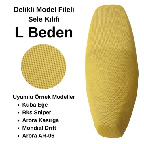 MOTOSİKLET SELE KILIFI FİLE SARI L BEDEN