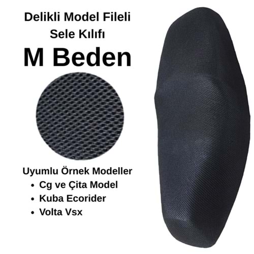 MOTOSİKLET SELE KILIFI FİLE SİYAH M BEDEN