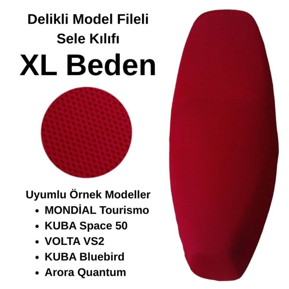 SCOOTER SELE KILIFI FİLE KIRMIZI XL BEDEN