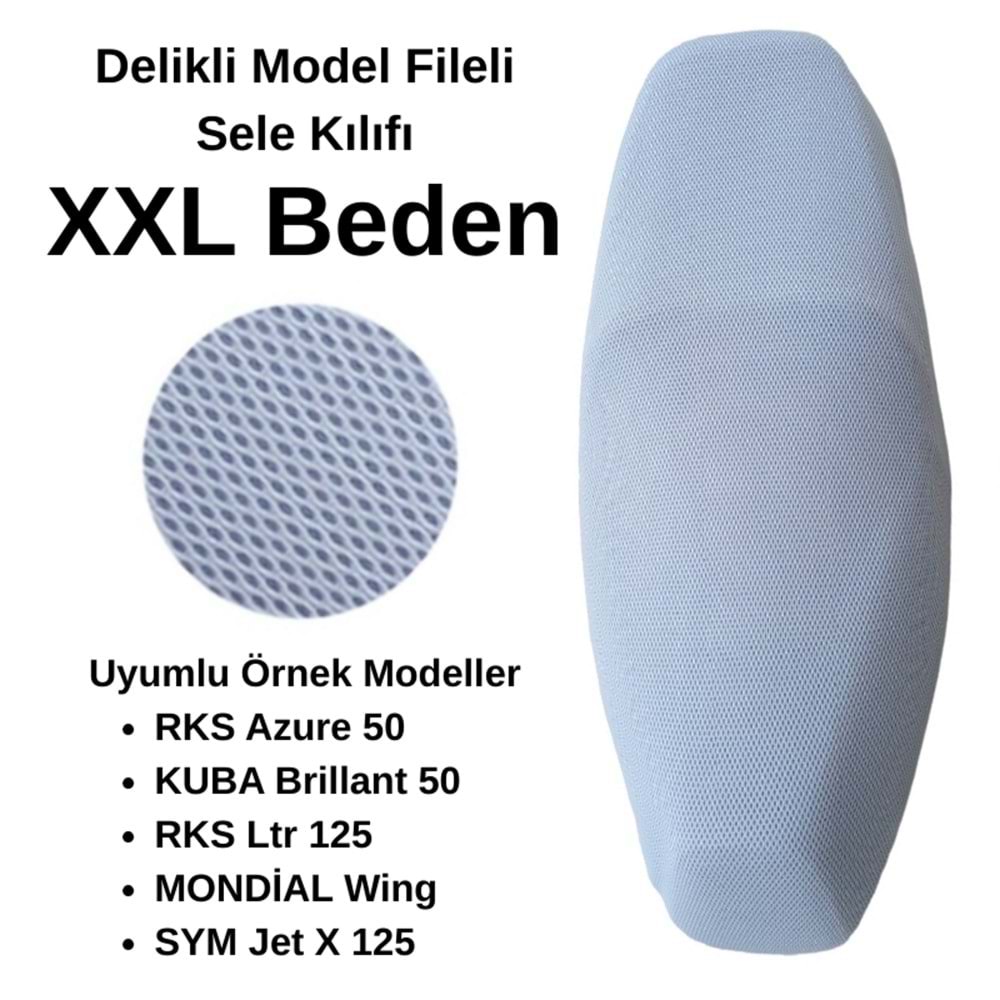 SCOOTER SELE KILIFI FİLE BEYAZ XXL BEDEN