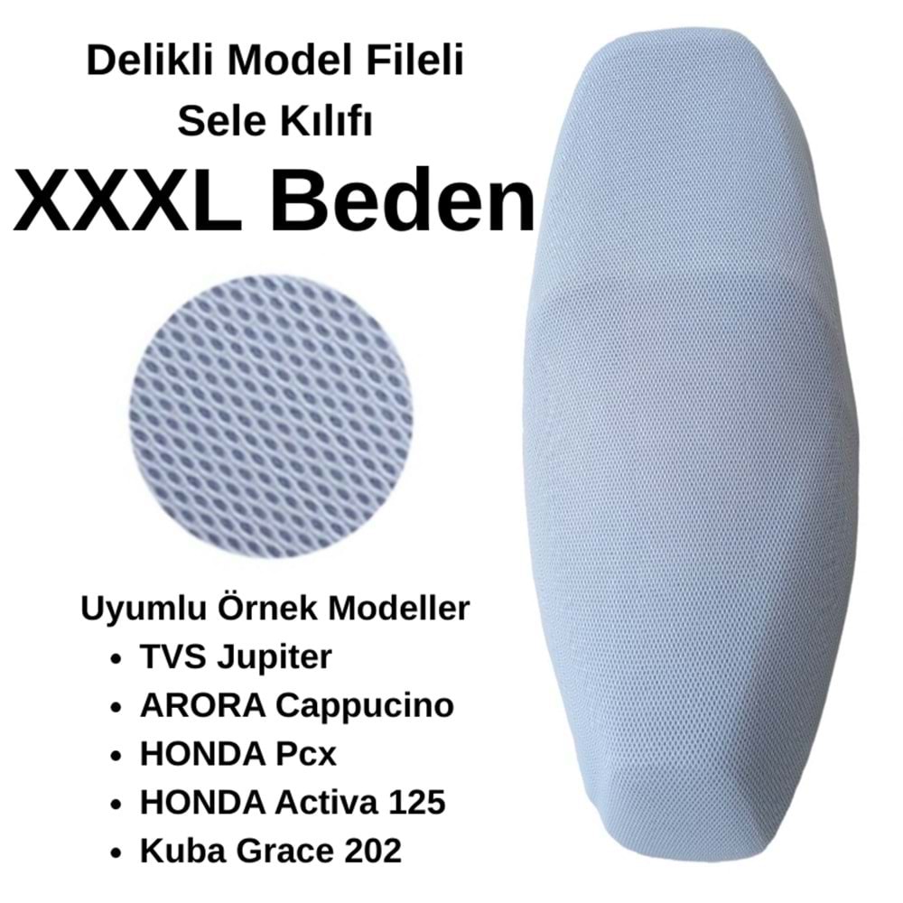SCOOTER SELE KILIFI FİLE BEYAZ XXXL BEDEN