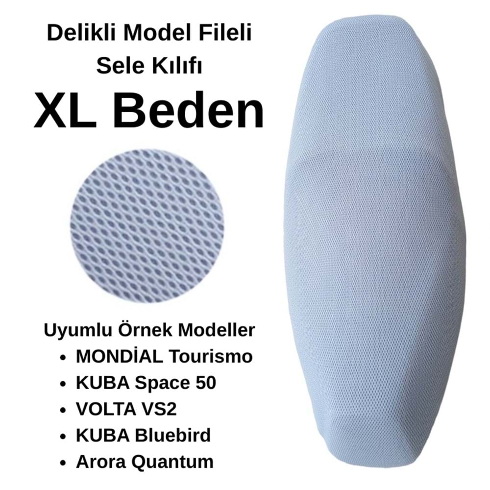 SCOOTER SELE KILIFI FİLE BEYAZ XL BEDEN