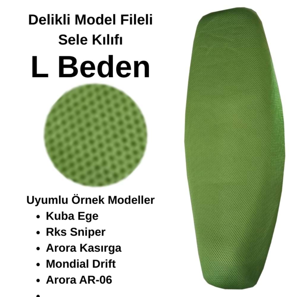 MOTOSİKLET SELE KILIFI FİLE YEŞİL L BEDEN