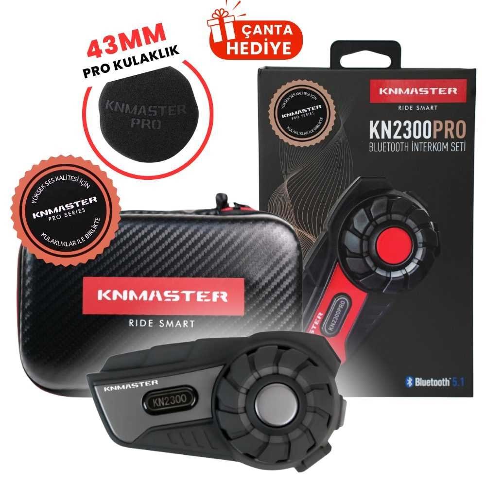 Knmaster KN2300PRO Motosiklet Kask İnterkom Bluetooth Intercom Kulaklık Seti GRİ