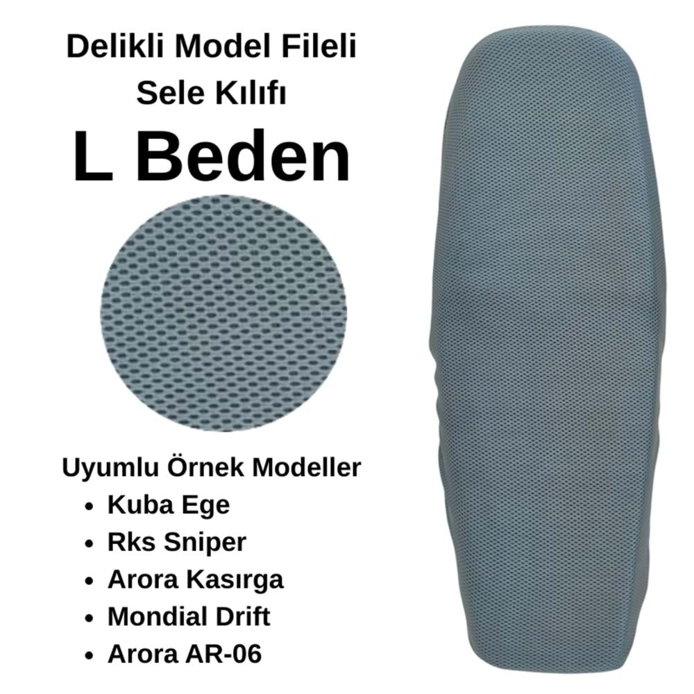 MOTOSİKLET SELE KILIFI FİLE GRİ L BEDEN