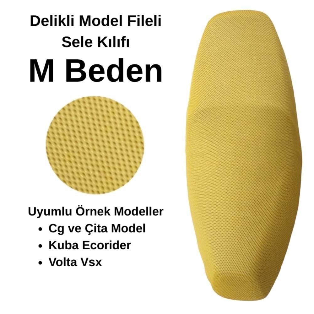 MOTOSİKLET SELE KILIFI FİLE SARI M BEDEN